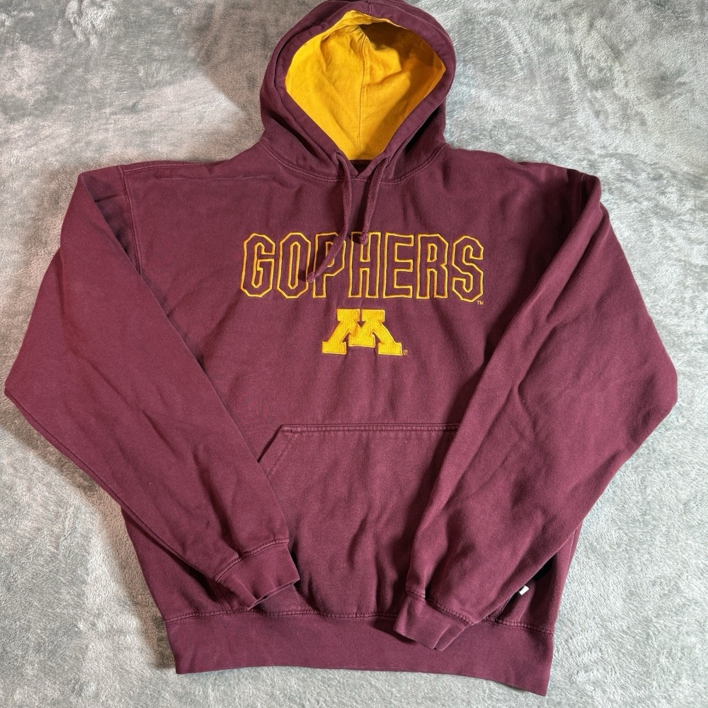 Minnesota Golden Gophers Hoodie Mens Large Maroon Stitched Pullover J America